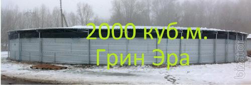 Резервуар на 2000 кубов для жидкости, емкость 2000 м. куб. Резервуар на 2000 кубов для жидкости, емкость 2000 м. куб.