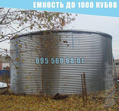 Емкость на 1000 кубов для воды, КАС, патоки, емкость 1000 куб. м 