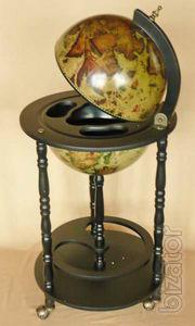 Globe bars, kitchen tables on wheels. 