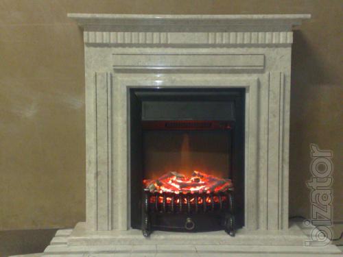 Fireplaces electric.Tumbled marble.
