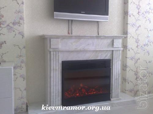 Marble fireplaces. Fireplaces made of stone.