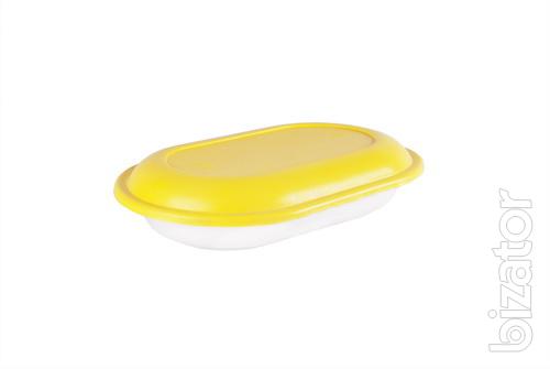 The plastic food container. 