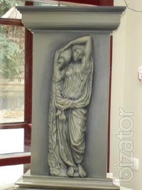 Sculpture from plaster, fiberglass, artificial and natural stone 
