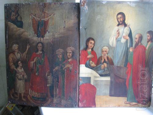 Professional restoration of antique icons and frames and Kyoto. 
