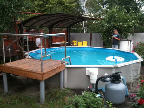 The destruction of algae in the pool. 