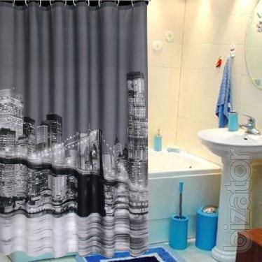 Fancy curtains for the bathroom. Shower curtain in an exclusive collection. 