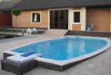 Removing lime and mineral deposits in the pool. 