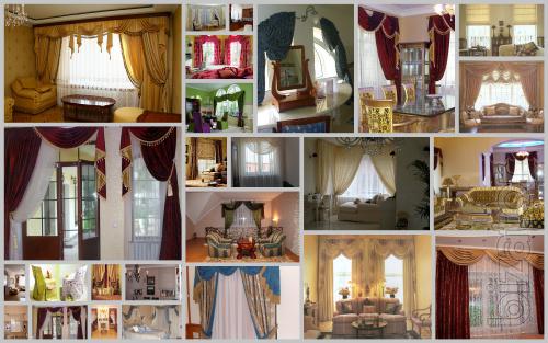 Sewing curtains for hotels and restaurants. 