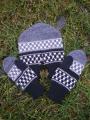Mitten for two with jacquard pattern, set 
