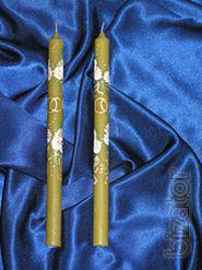 Wax cylindrical wedding candles 