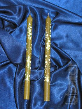 Wax cylindrical wedding candles 