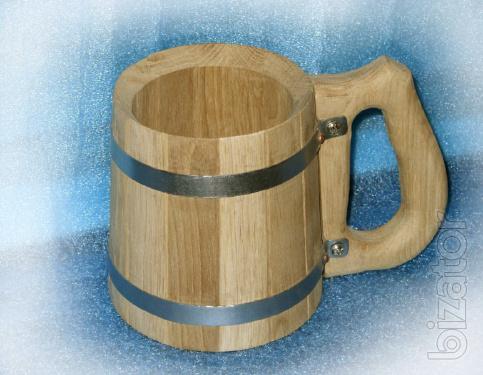 Wooden mugs (oak) 0.5 L. 