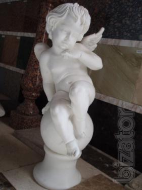 The Sculpture Of The Angel. White marble