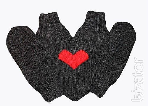 Mitten for two Heart in your hands, the set 