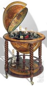 Globe bar with twisted legs, Italy.