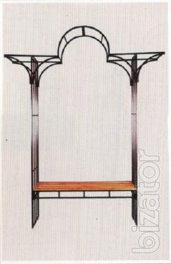 Arch garden with a bench 302 for flowers and plants 