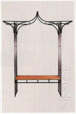 Arch garden with a bench 302 for flowers and plants 