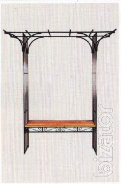 Arch garden with a bench 302 for flowers and plants 
