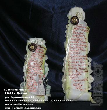 Candles and decorative carved from manufac