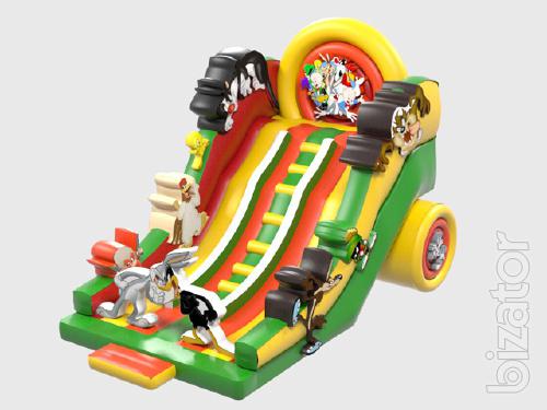 Inflatable rides. Trampolines. The slides. Trampoline systems.50% discount 
