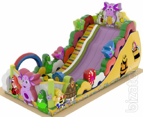 Inflatable rides. Trampolines. The slides. Trampoline systems.50% discount 