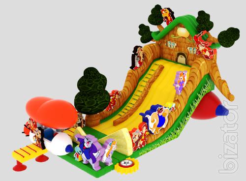 Inflatable rides. Trampolines. The slides. Trampoline systems.50% discount 