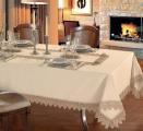 The tablecloth on the table