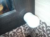 Make-up mirror,dressing room with lamps on perimetre. 