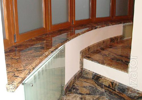 The sills of granite and marble 