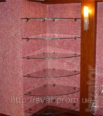 Glass corner shelves to order Kiev 