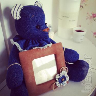 Interior Teddy bear Terry with frame for photo 