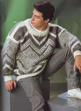 Jacquard men's knitted jumper 