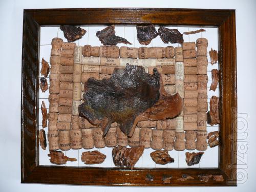 Exclusive gift, paintings from wine corks handmade 