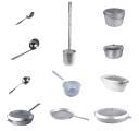 Cast aluminum cookware in a wide range.