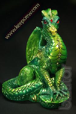 Kolektsionnoe dragon Sculpture Emerald Peacock 