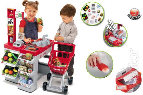 Smoby E a c supermarket cart,checkout and products 