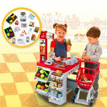 Smoby E a c supermarket cart,checkout and products 