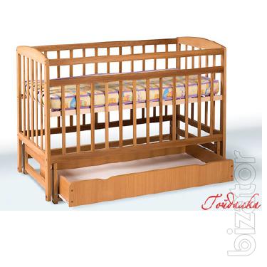 New cot "Hoidale" with drawer on hinges (beech) 