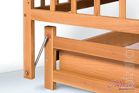 New cot "Hoidale" with drawer on hinges (beech) 