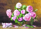 needlework kits, printed canvas with drawing, painting on silk, canvas,embroidery floss 