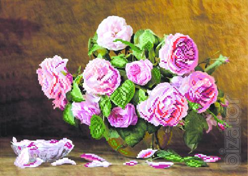 needlework kits, printed canvas with drawing, painting on silk, canvas,embroidery floss 