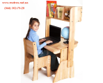 Wooden school Desk and chair schoolboy - 1 with an add-in