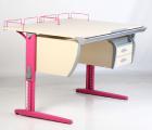 A growing Desk-Desk with pedestal Demi DAY.15-04 + chair DAY.01, maple color/pink