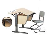 Orthopedic table-transformer with the rear flange of the DAY.14-01 + chair DAY.01, color maple/grey
