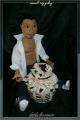 Portrait of textile doll.Cartoon - p