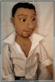 Portrait of textile doll.Cartoon - p
