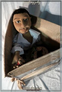 Portrait of textile doll.Cartoon - p