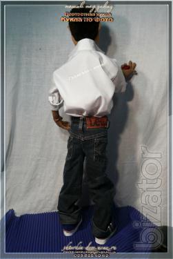 Portrait of textile doll.Cartoon - p