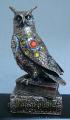 The statue of an Owl on book with rhinestones" 26cm pomegrana - a symbol of wisdom