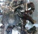 Statuette "Elephants" pomegrana 26cm - a symbol of good luck